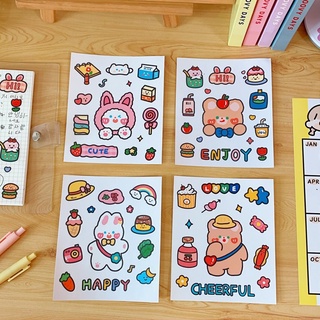 Sticker gấu xinh 1 tấm dán bình nước