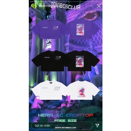 Áo thun croptop đen 90vibes