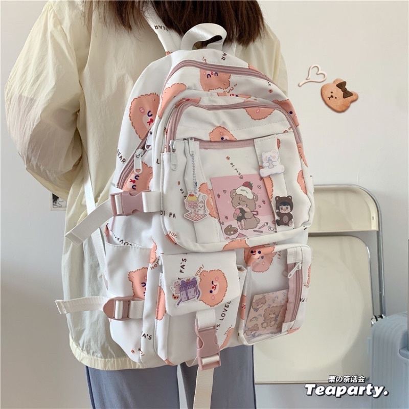 Balo cặp sách đi học siêu cute ulzzang hình con gấu dễ thương Order 2 tuần Trang Xuka