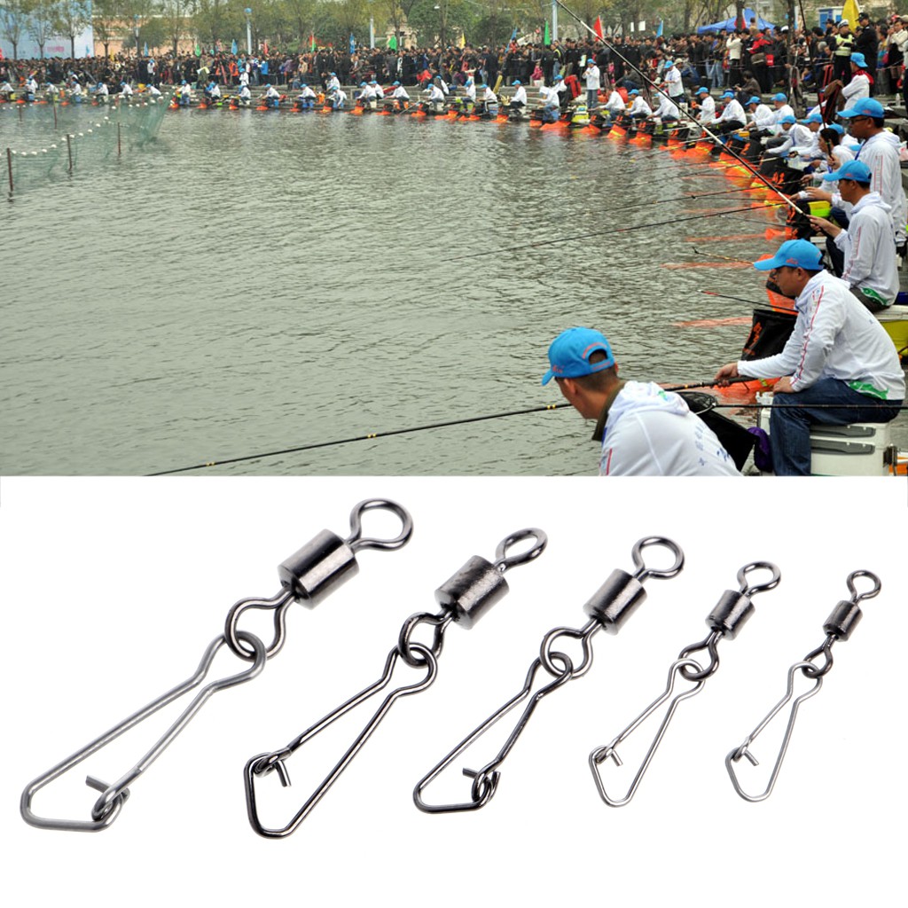 Bộ 50 móc nối câu cá bằng thép không gỉ