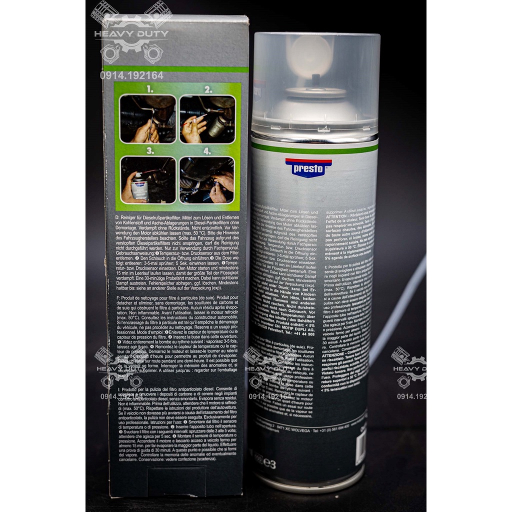 Dung Dịch Vệ Sinh Bầu Lọc Khí Thải - Presto Motip DPF Catalytic Cleaner 416613 090515 [400ML-500ML]