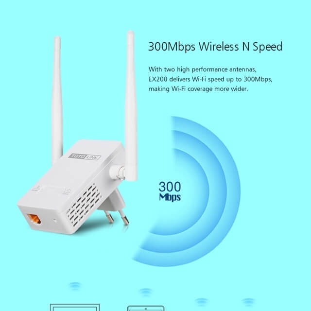 Bộ Kích Sóng Wifi Repeater 300Mbps Totolink EX200