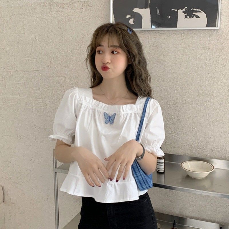 Áo Kiểu Ngắn Tay Thời Trang Dành Cho Nữ