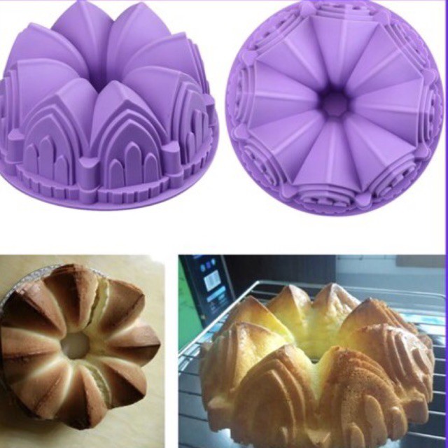 Khuôn silicon, rau câu làm bánh bông lan, thạch lâu đài ( dùng trong lò nướng được )