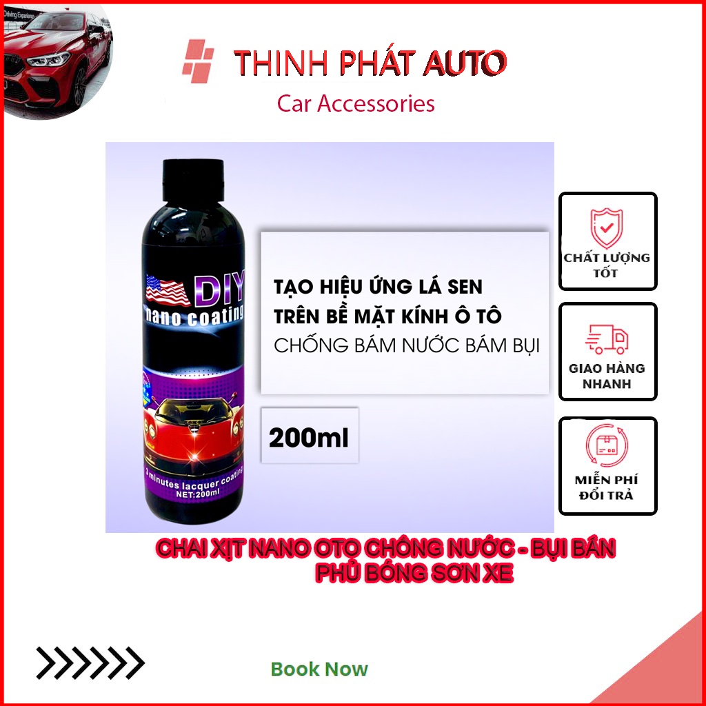 Chai Xịt Phủ Nano Kính Xe Ôto Chống Bám Nước Kính Và Phủ Bóng Xe - Xịt Bóng Xe