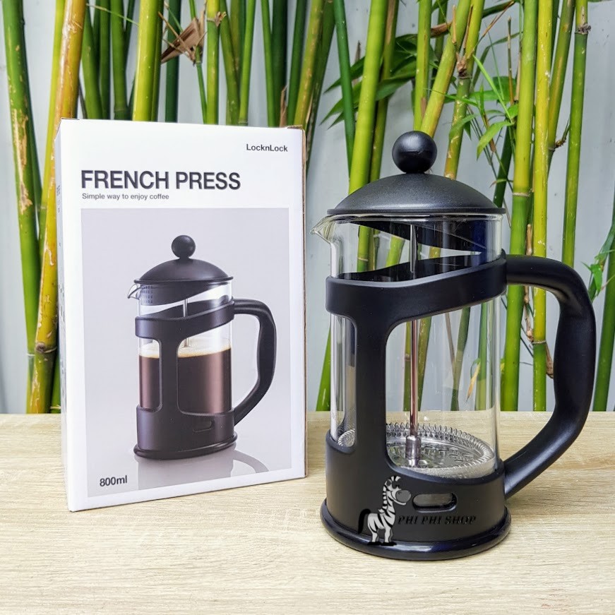 Bình pha cà phê Pháp French Press , pha trà Lock&amp;Lock LLG018 , LLG019 dung tích 800ml