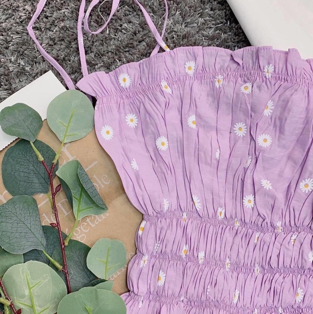 Áo Ống Cột Dây Vai Hoa Cúc Tím | BigBuy360 - bigbuy360.vn