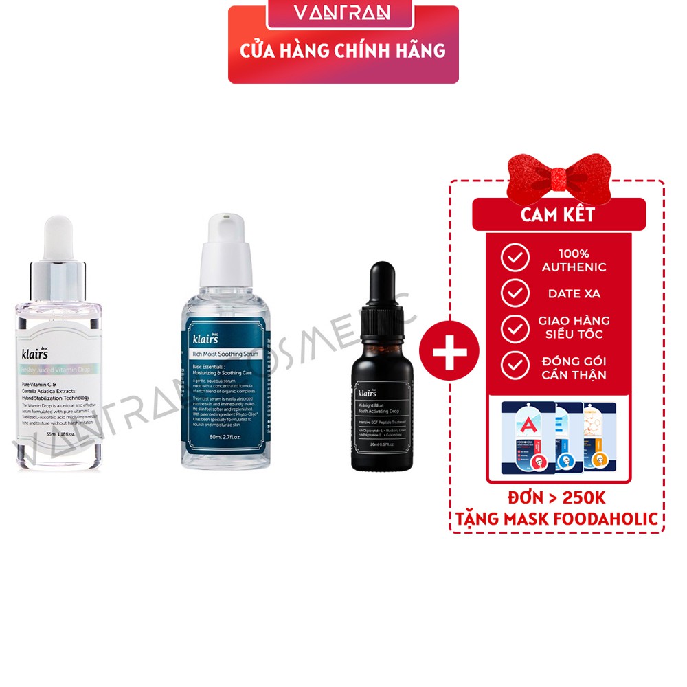 [ PHÂN PHỐI CHÍNH HÃNG] Tính Chất Serum Dưỡng Da Klairs Các Loại