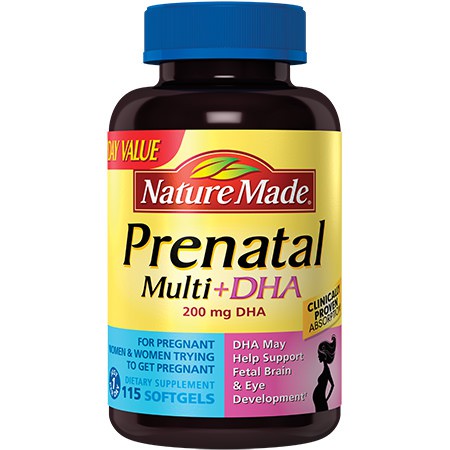 Prenatal Multi DHA Nature Made Nature Bounty bổ sung đa vitamin bà bầu 200mg 90 và 150 viên