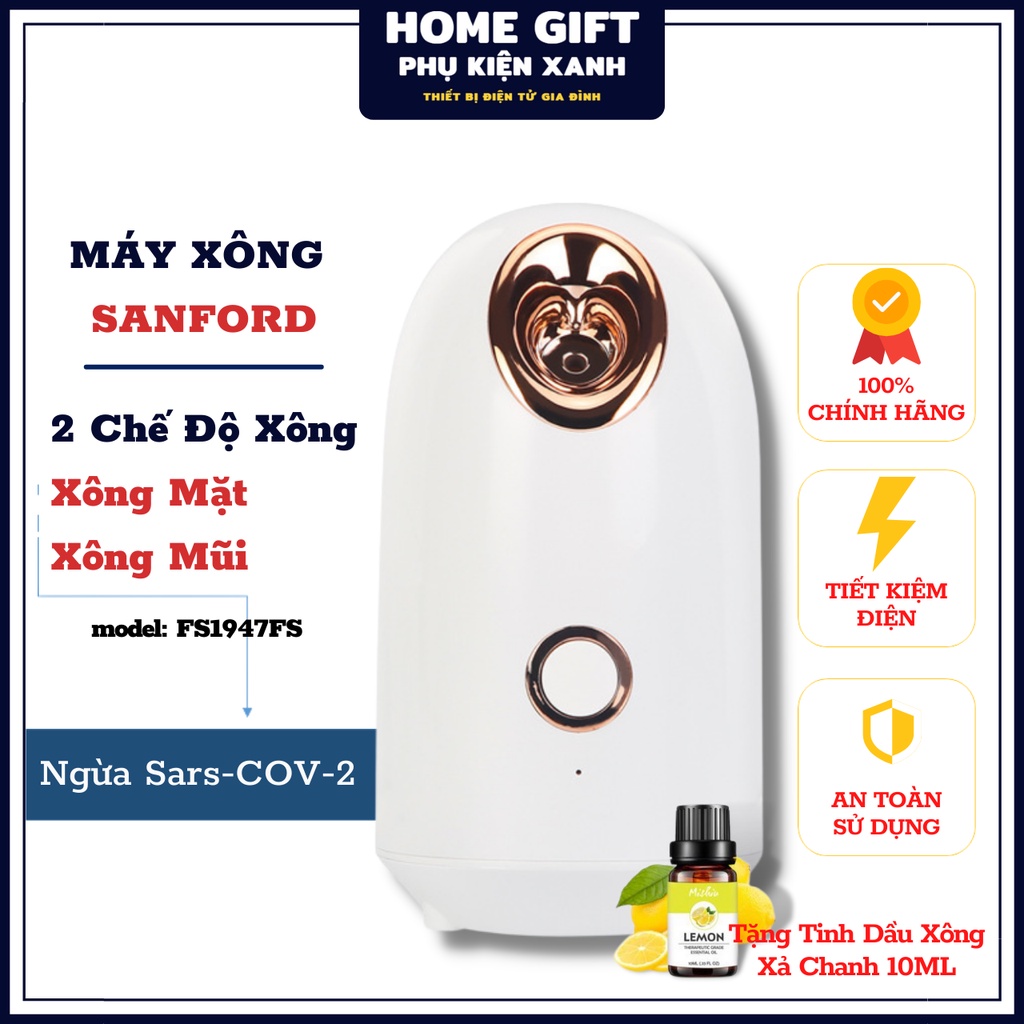 Máy xông mặt SANFORD mini cao cấp, xông hơi nóng mặt và mũi, phun sương, tạo độ ẩm, tuần hoàn máu, đẹp da