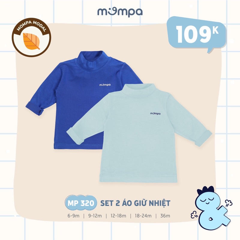 Mompa - Set 2 quần lẻ thời trang phối màu chất mềm mại xinh xắn cho bé trai gái