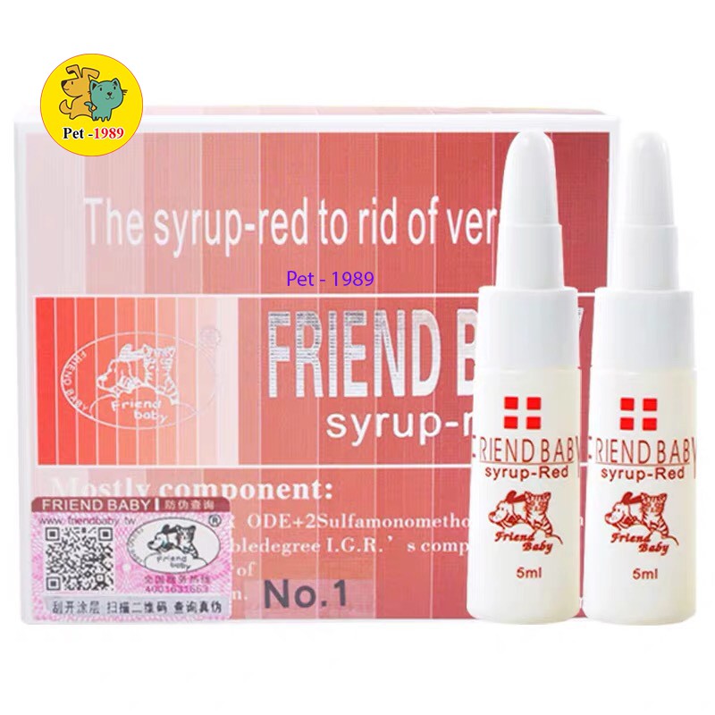 Combo 10 lọ Siro Uống Chống Giun Sán Ở Chó Mèo Friend Baby 5ml Pet-1989