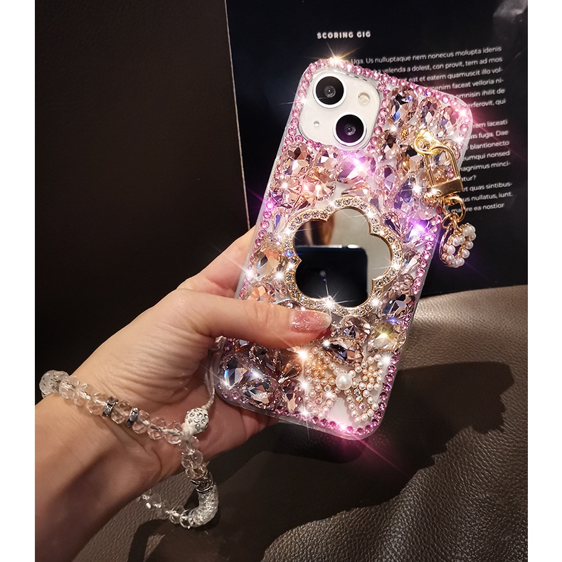 Ốp Điện Thoại Đính Đá Lấp Lánh Có Dây Đeo Cho Xiaomi Redmi Note 11 Pro 11s 10 10s 9s 9 8 4G 9A 9C 9T POCO X3