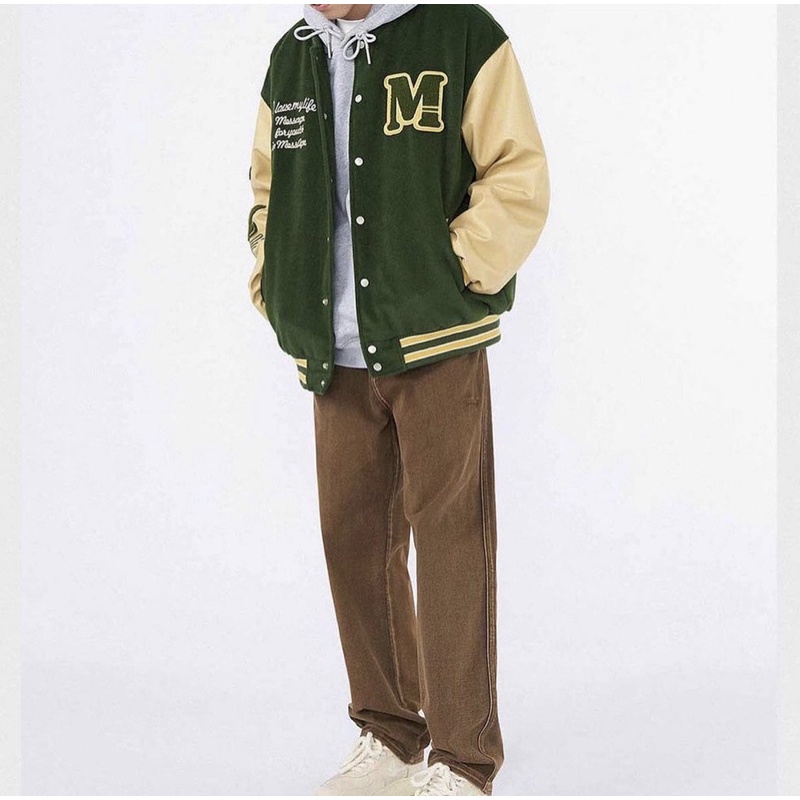 Varsity Jacket - Áo bomber tay da chất dạ phù hợp ngày hè form rộng unisex