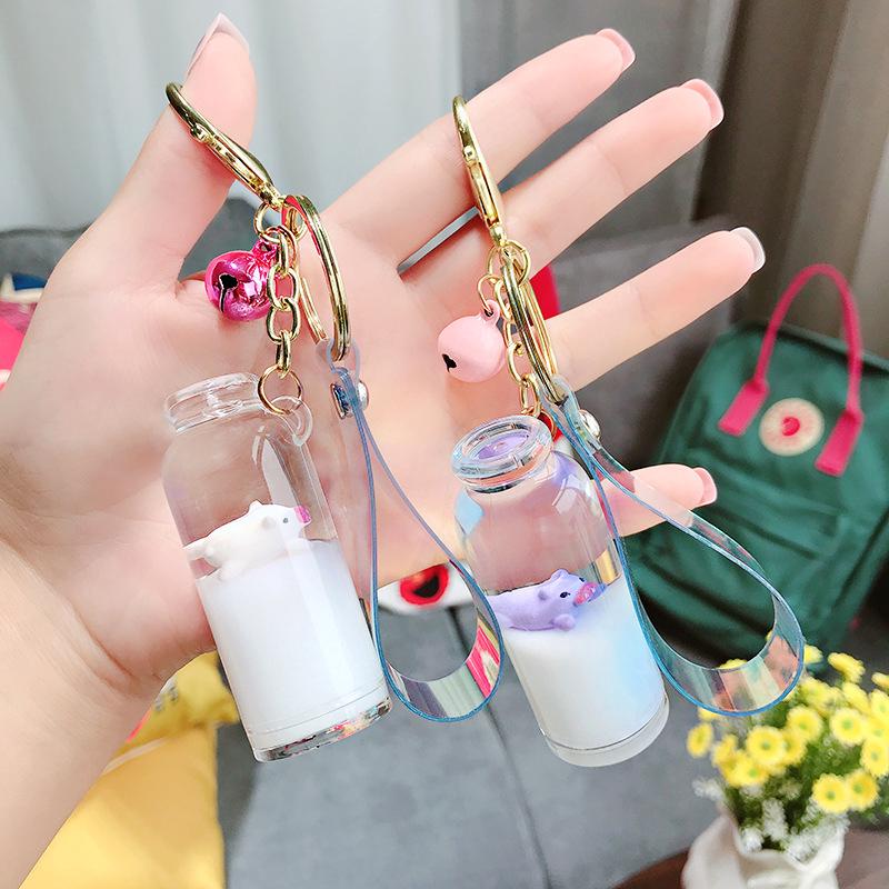 Móc chìa khóa trang trí hình bình nước và heo xinh xắn