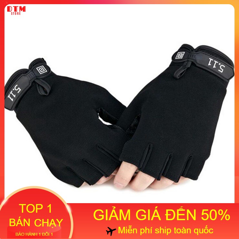 Găng tay đi xe máy,xe đạp 511 màu đen loại cụt ngón size XL - DTM Store