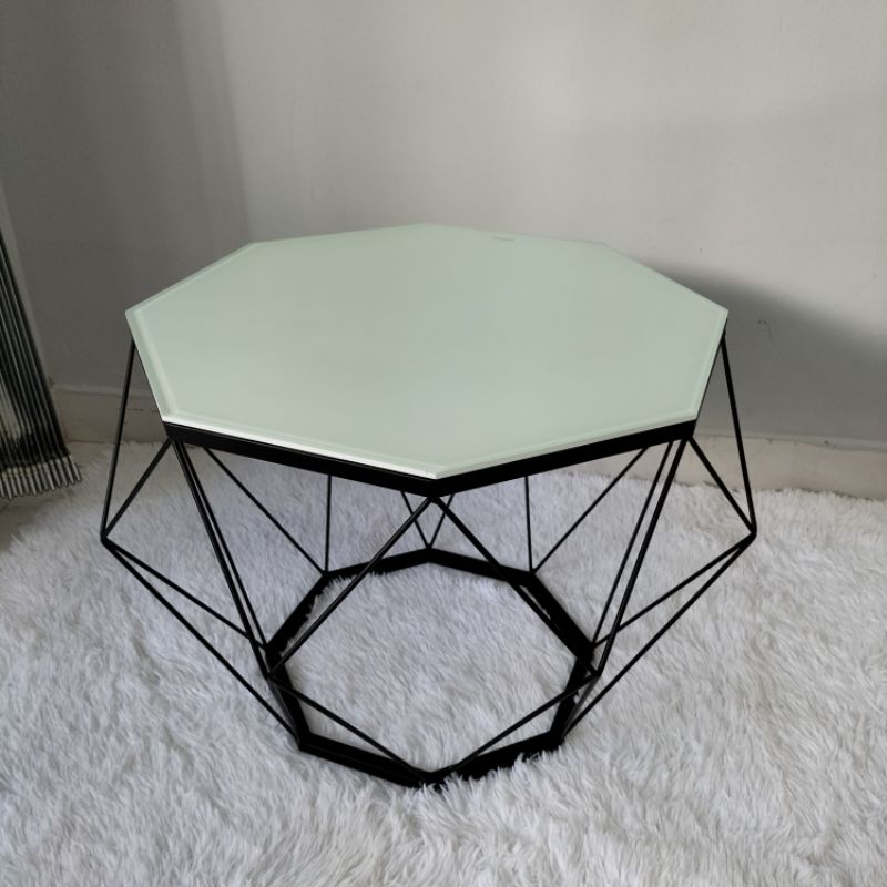 Bàn sofa cao 45cm  - Bàn kim cương kính cường lực sơn tĩnh điện