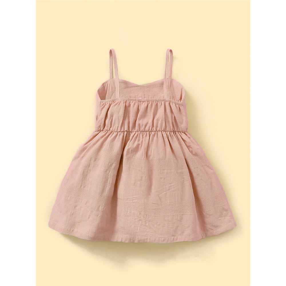 Đầm MIKRDOO hai dây đính nơ màu sắc macaron thời trang đi biển mùa hè dành cho bé gái 1-6 tuổi