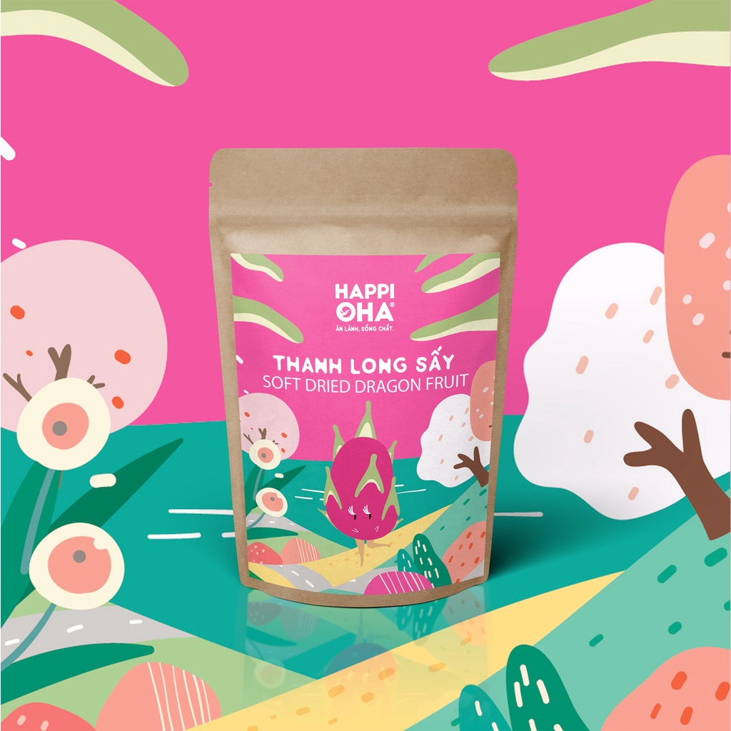 Thanh Long Sấy Mộc Không Đường Tinh Luyện - Eat Clean, Giảm Cân Túi Dùng Thử 20g HAPPI OHA