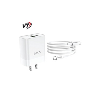 Bộ sạc nhanh cho android hoco c80 hỗ trợ pd/qc3.0 2 cổng usb và type c kèm cáp type c to type c dài 1m