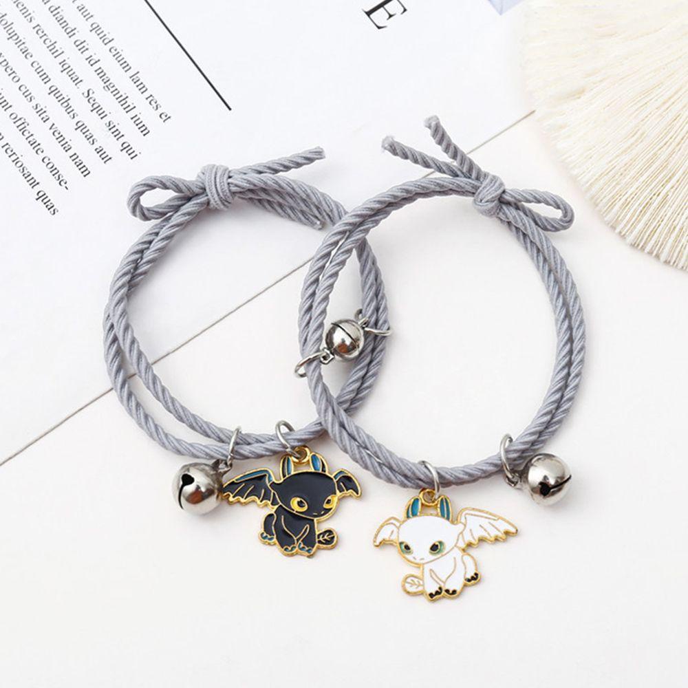 1 Cặp Vòng Tay Dây Bện Mặt Hình Rồng Hoạt Hình Dành Cho Cặp Đôi