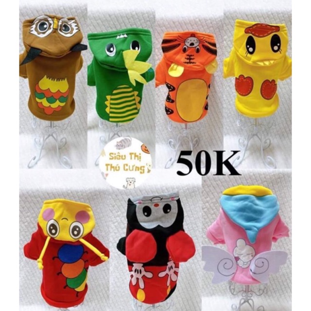 ⛔️[SALE SIÊU HOT] Quần áo chó mèo thú cưng: áo nỉ hình thú siêu cute hàng đẹp - GOUMAO PET