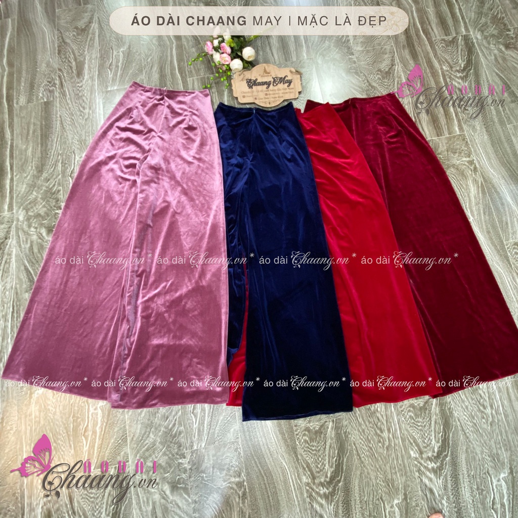 ♠Quần áo dài nhung💝CHAANG💝Quần mặc vải nhung cao cấp Đỏ/Xanh/Hồng/Đen đẹp