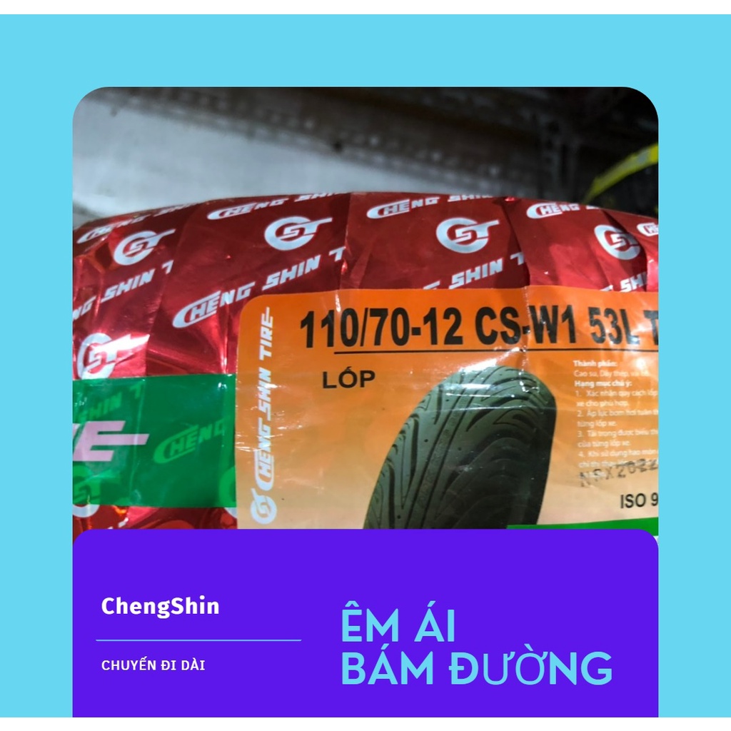 Lốp  Trước Xe Vespa LX , Vỏ Xe Chengshin 110/70-12 Chính Hãng