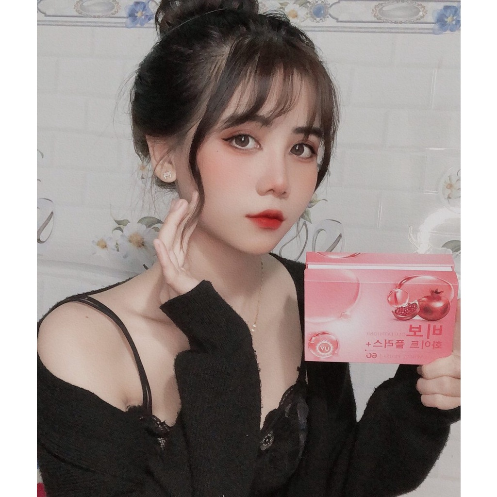 Viên Uống Trắng Da BIBOS White Plus + Chống Nắng Giảm Thâm Nám Tàn Nhang Da Không Đều Màu Hộp 60 Viên