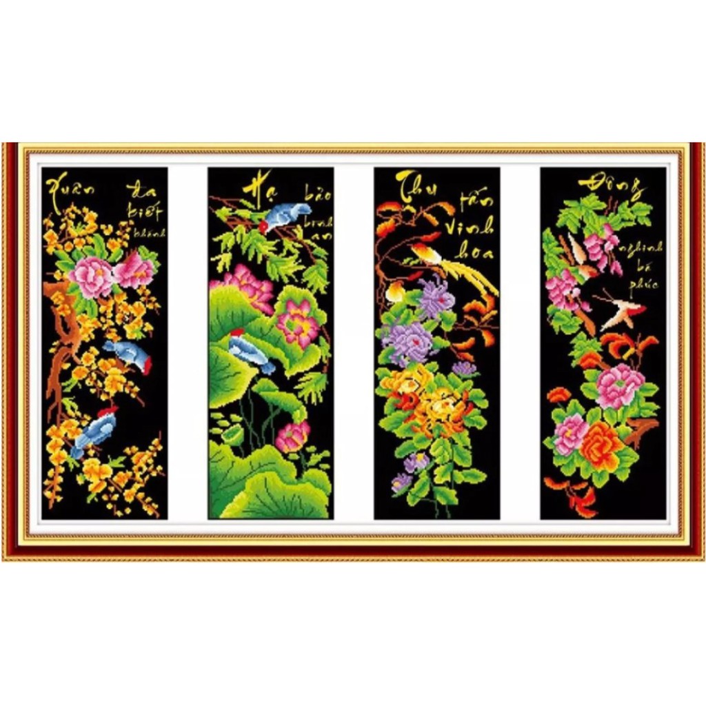 TRANH ĐÍNH ĐÁ TỨ QUÝ VS106 (126X75)