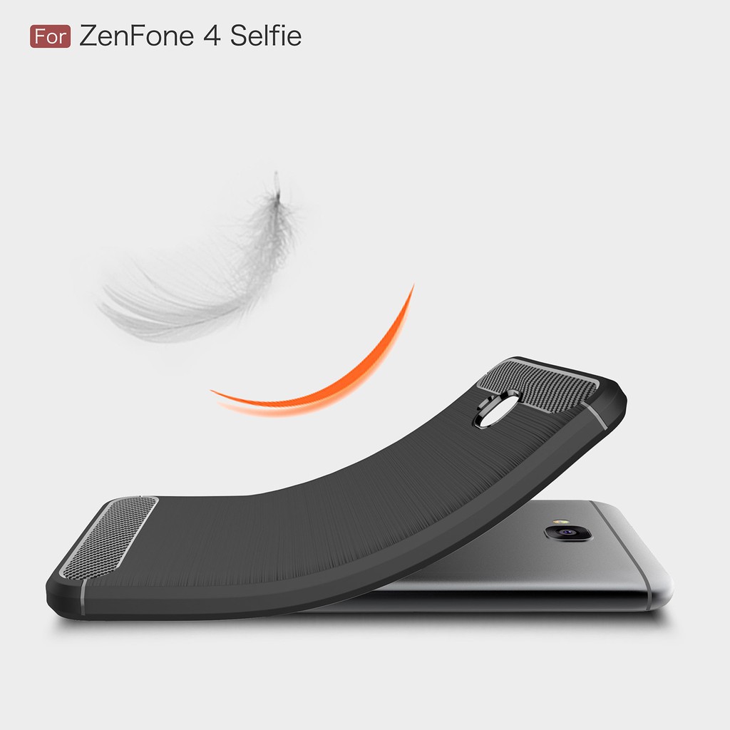Ốp điện thoại sợi carbon làm từ nhựa dẻo tpu phong cách cho Asus Zenfone 4 Selfie ( ZD553KL )