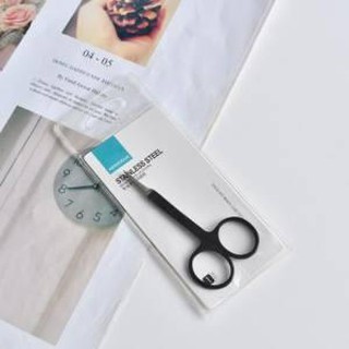 Kéo cắt tỉa lông mày đầu tròn màu đen - HA Beauty