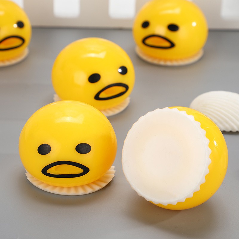Đồ chơi Trứng Biến Thái Màu Vàng Hút Nhả Slime Ngộ Nghĩnh Chơi Vui Xả Stress Hiệu Quả Gudetama Squishy Mochi