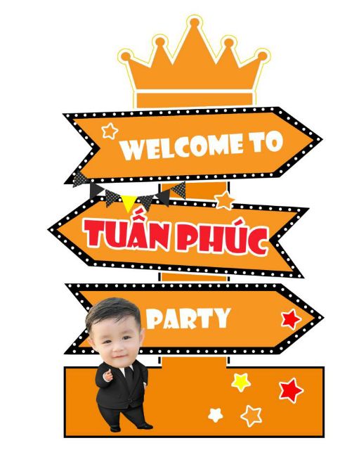 Cây welcome sinh nhật in tên tuổi bé mẫu cao cấp, thiết kế đẹp