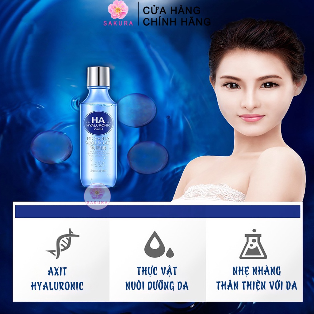 Nước hoa hồng Toner dưỡng ẩm HA BIOAQUA cấp nước nội địa trung SAKURA 150ml