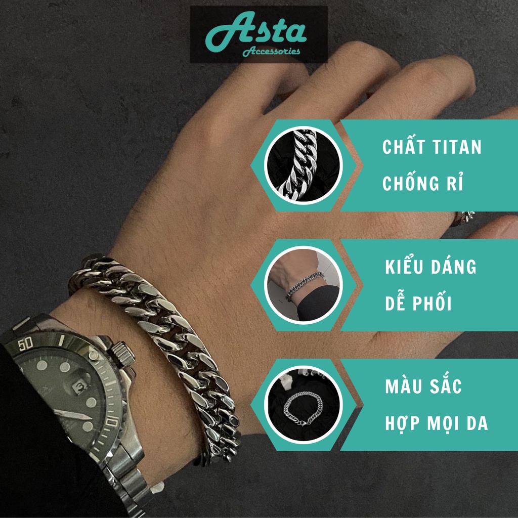 Vòng tay Nam Basic TIN Chất Liệu Titan Asta Accessories Không Gỉ Phong Cách Đường Phố Streetwear Đẹp -  Vòng TIN