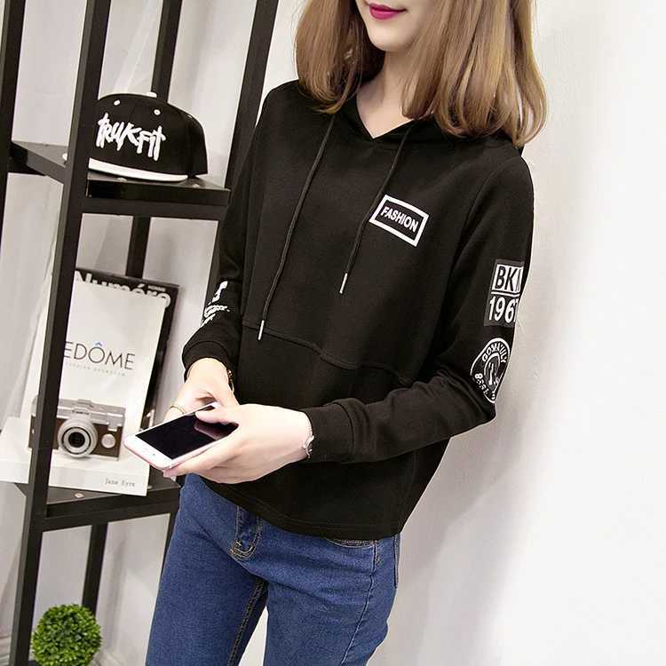 Áo Hoodie Mỏng Tay Dài Dáng Rộng In Họa Tiết Thời Trang Xuân Thu Phong Cách Hàn Quốc