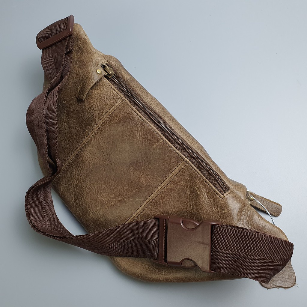 Túi đeo hông nam, túi bao tử da bò thật 100% đốt không cháy BH 3 năm | BigBuy360 - bigbuy360.vn