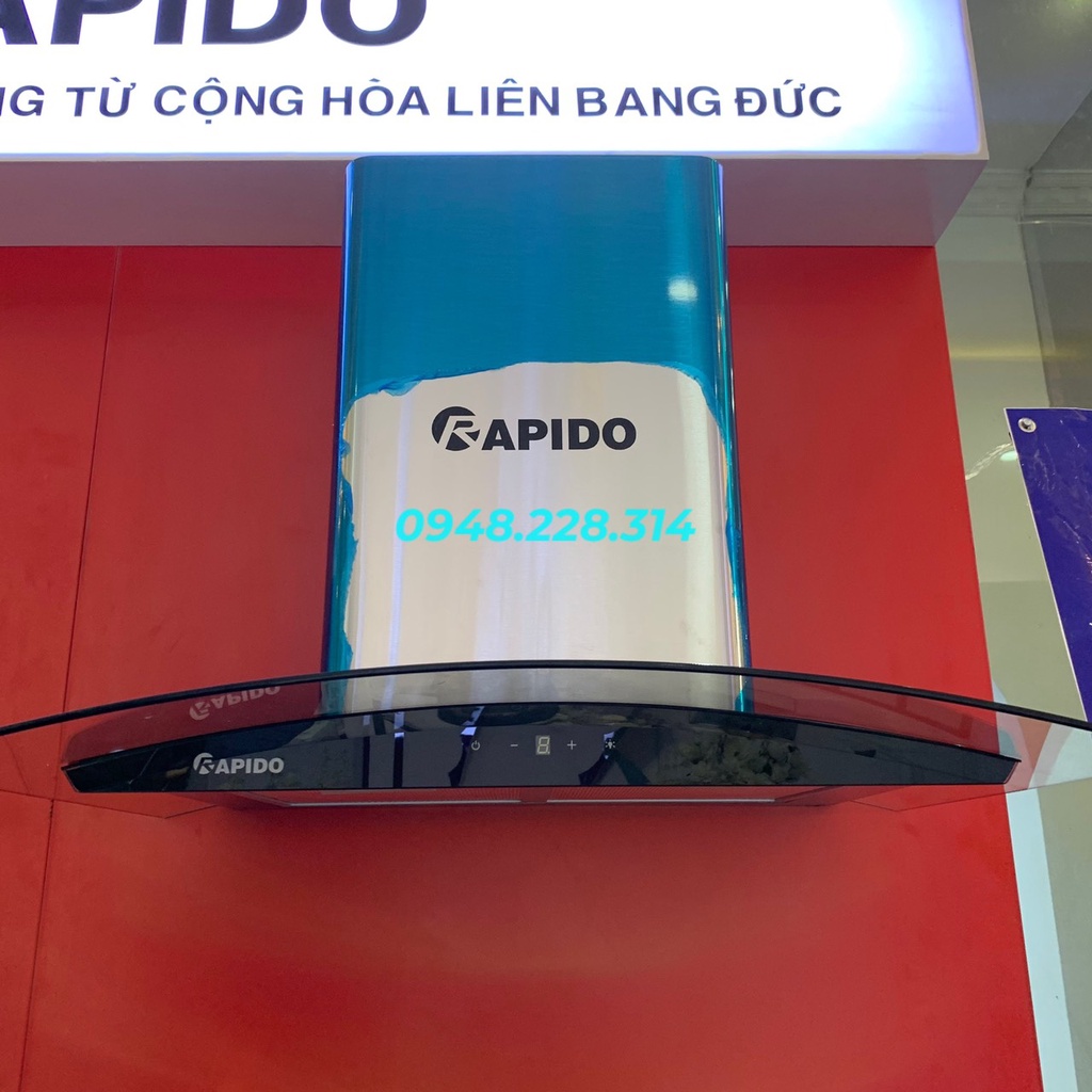 Hút mùi Rapido RH-700CD kính cong, điều khiển điện tử