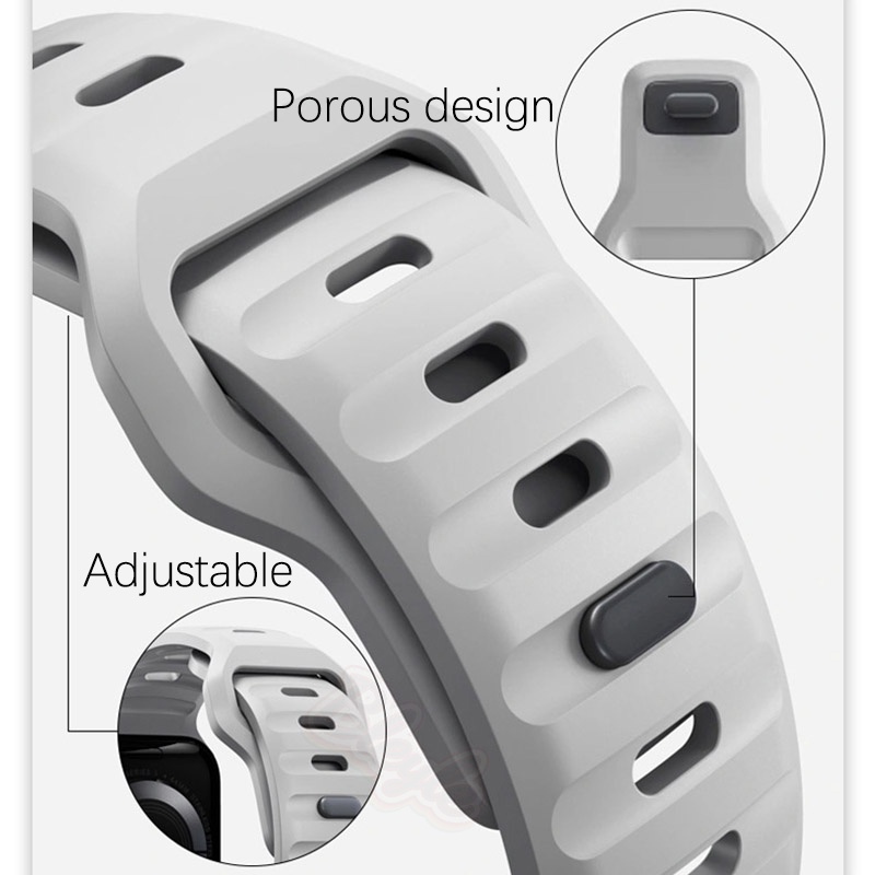 Dây Đeo Cao Su Silicone Mềm Cho Đồng Hồ Thông Minh Apple Watch SE 7 Series 44mm 40mm iwatch 6 5 4 3 2 1 42mm 38mm