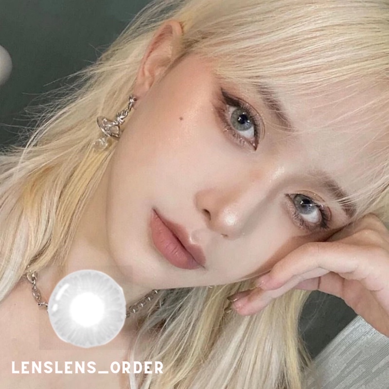Lens Mắt Kính Áp Tròng Xám Tây Cá Tính Đủ Độ Cận