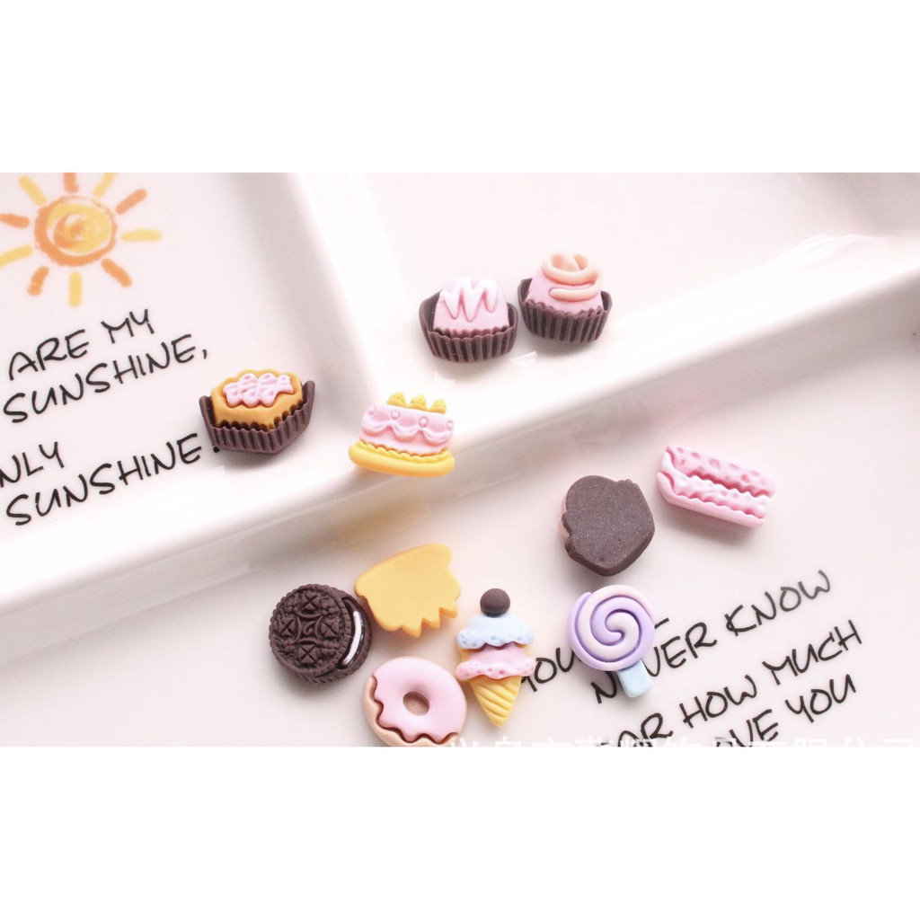 Charm  Slime/ Dụng Cụ Charm Trang Trí  Hình Bánh & Kem
