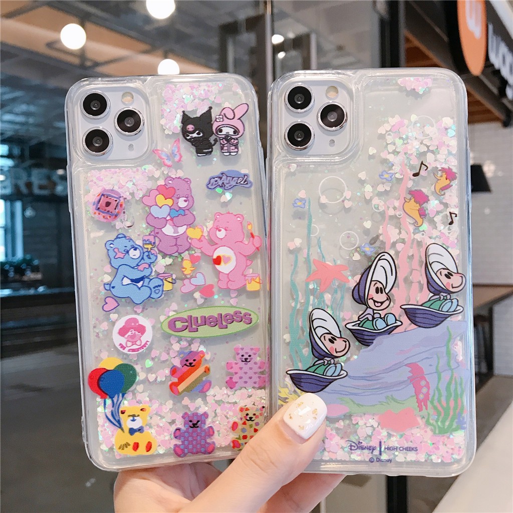 Ốp Điện Thoại TPU Mềm Phối Kim Tuyến Nước Cho Iphone 13 Pro Max 12 Pro Max