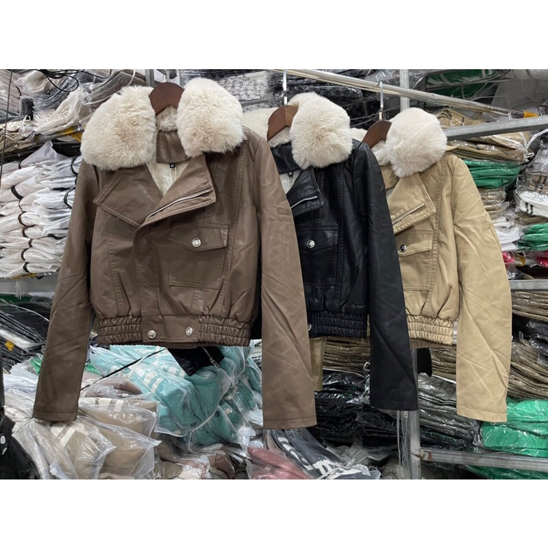 Áo khoác da lót lông  hót hit hàng QCL1