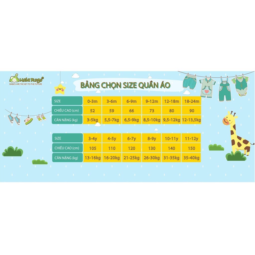 Body Liền Tay Chân Bamboo Uala Rogo