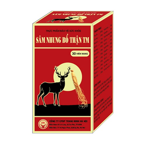 SÂM NHUNG BỔ THẬN TM - Giúp bồi bổ cơ thể, tăng cường sinh lực và hỗ trợ tăng cường khả năng sinh lý (30 viên)