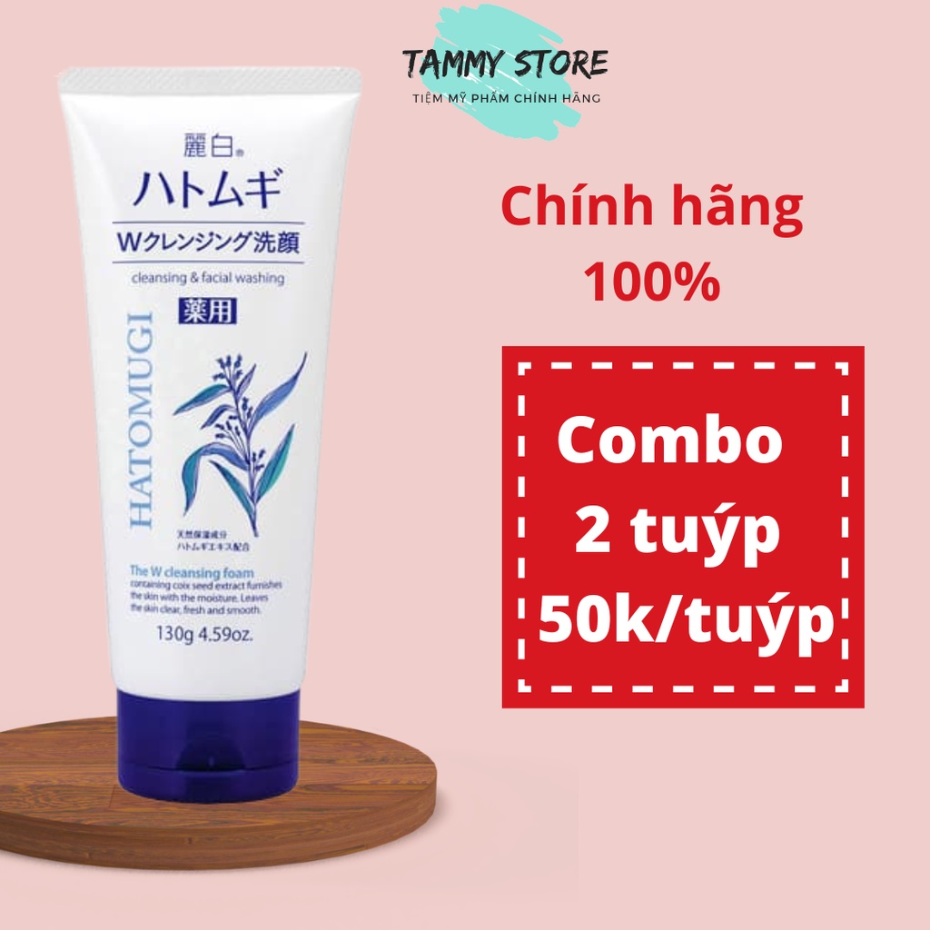 Sữa rửa mặt trắng da Hatomugi Cleansing Foam hạt Ý Dĩ 130gr