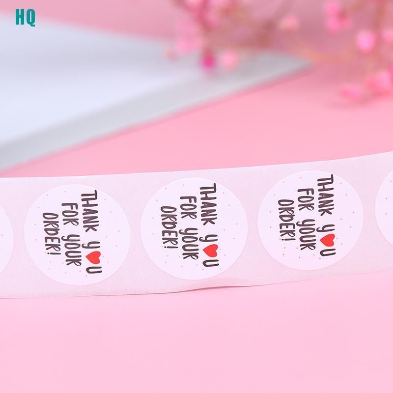 Bộ 500 Nhãn Dán Hình Tròn In Chữ Thank You For Your Order Xinh Xắn Để Trang Trí