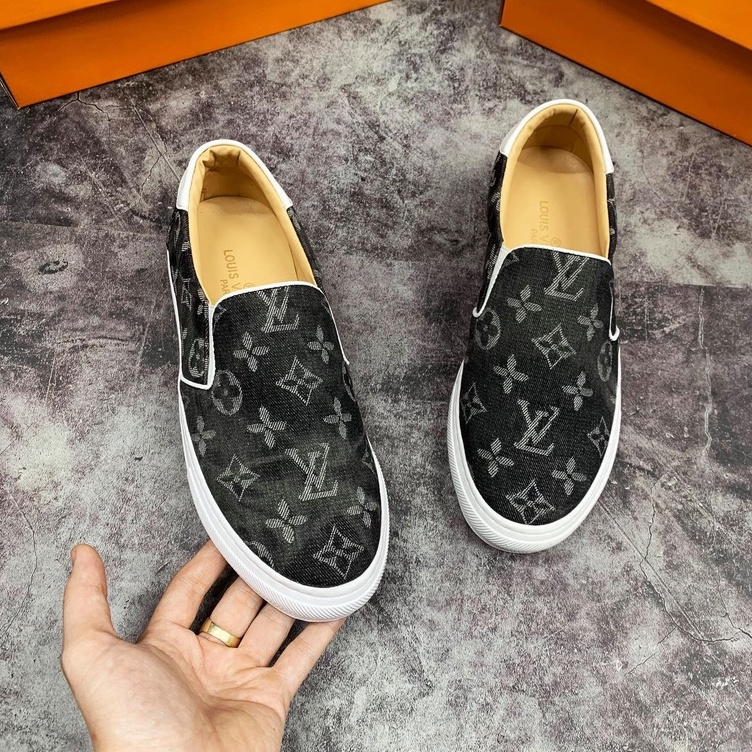 Giày Slipon Louis Vuitton vân hoa fullbox
