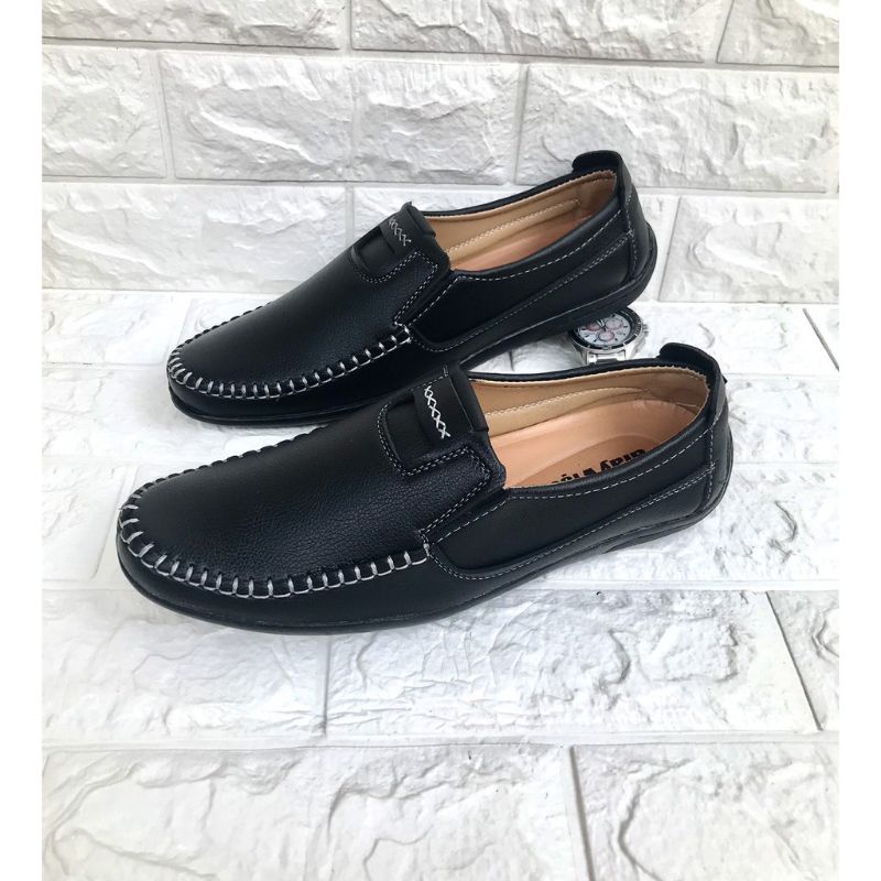 Giày mọi nam da mềm, kiểu dáng đẹp, mã GM03, size từ 38-43, màu đen, mẩu mới nhất thị trường